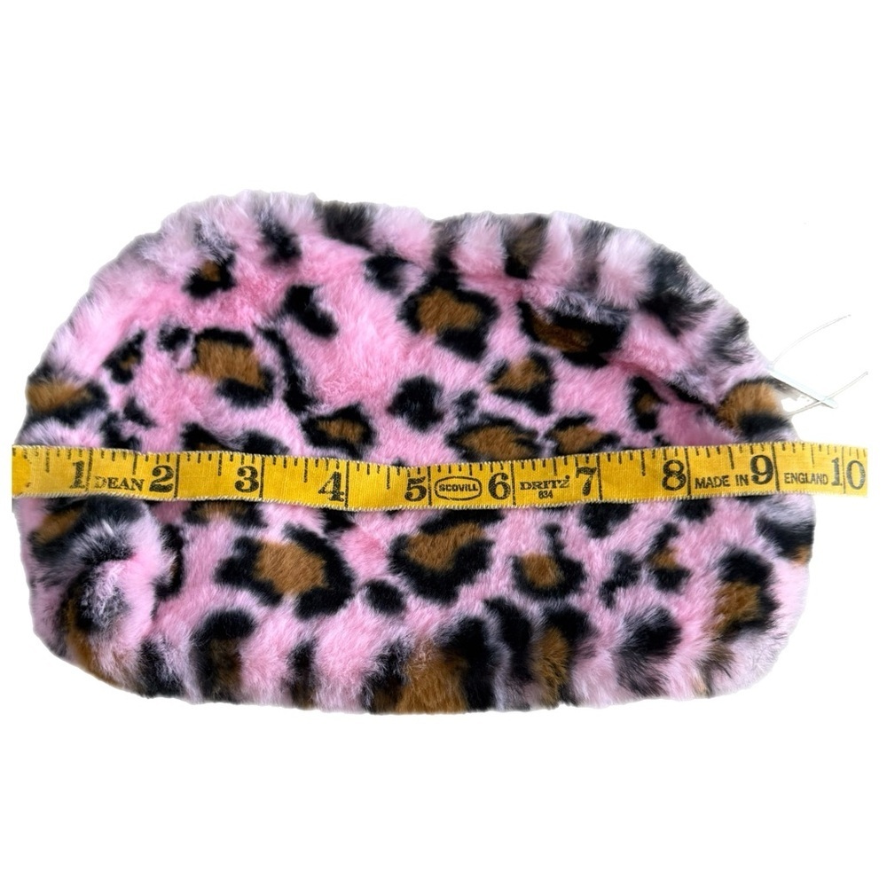 PINK CHEETAH PRINT Cosmetic Faux Fur Bag NWT GREAT GIFT! - Picture 9 of 17